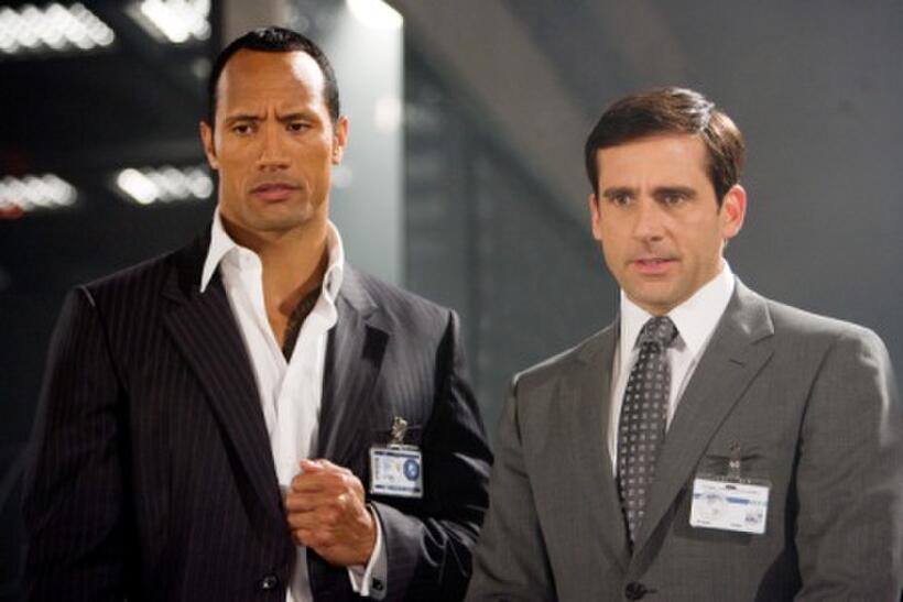 Dwayne Johnson as Agent 23 and Steve Carell as Maxwell Smart in "Get Smart."