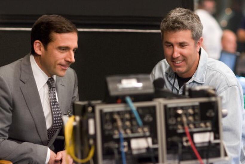 Steve Carell and Director Peter Segal on the set of "Get Smart."