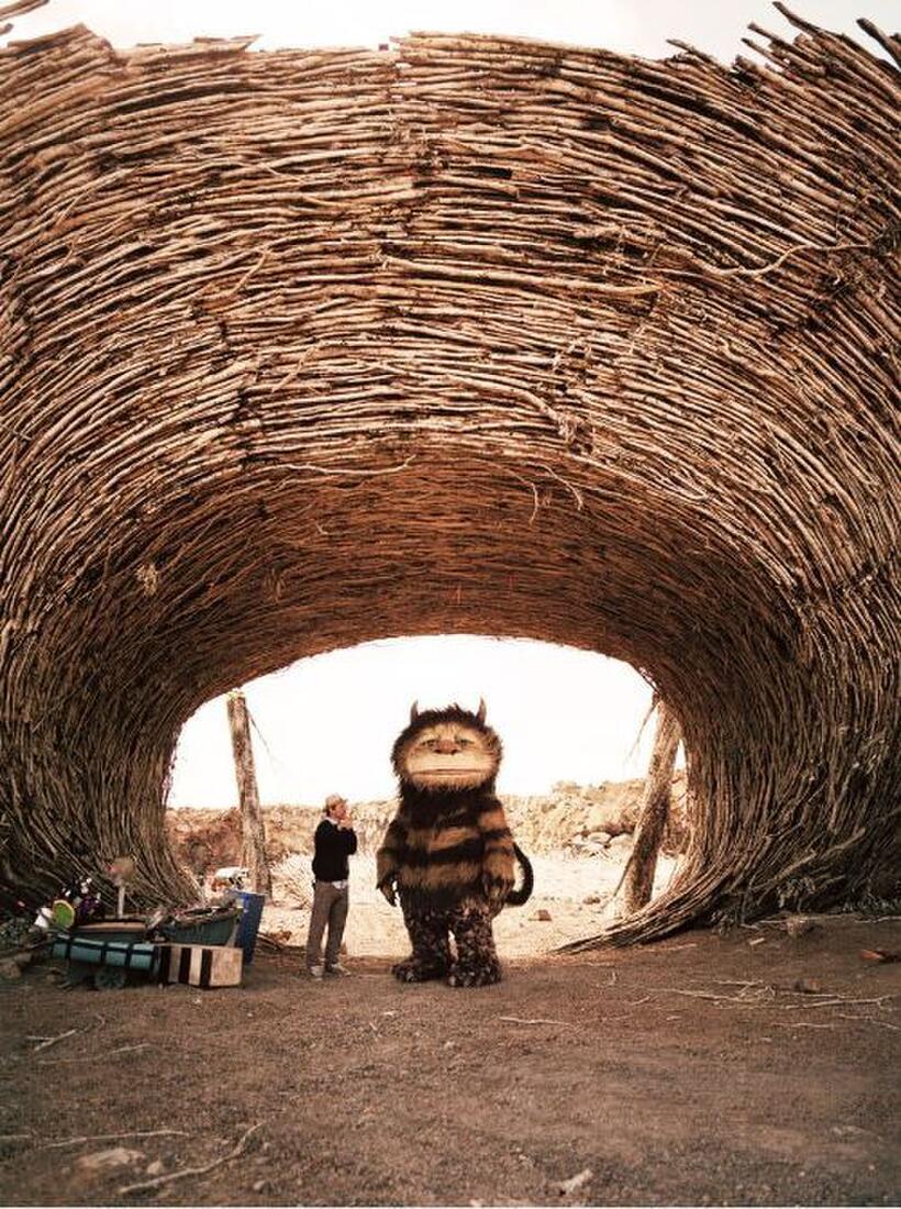 Director Spike Jonze and Carol on the set of "Where the Wild Things Are."