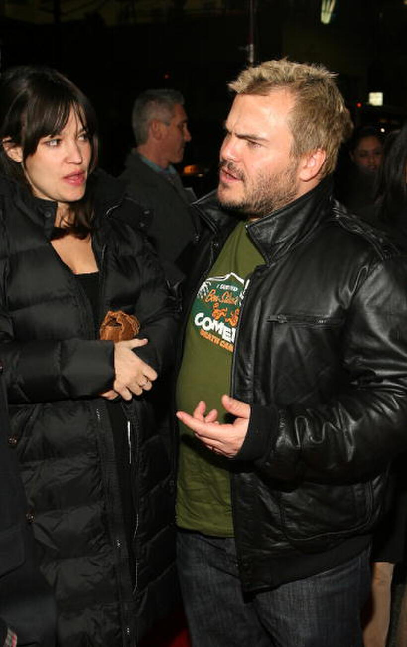 Actor Jack Black and Tanya Haden at the Hollywood premiere of "Walk Hard: The Dewey Cox Story."