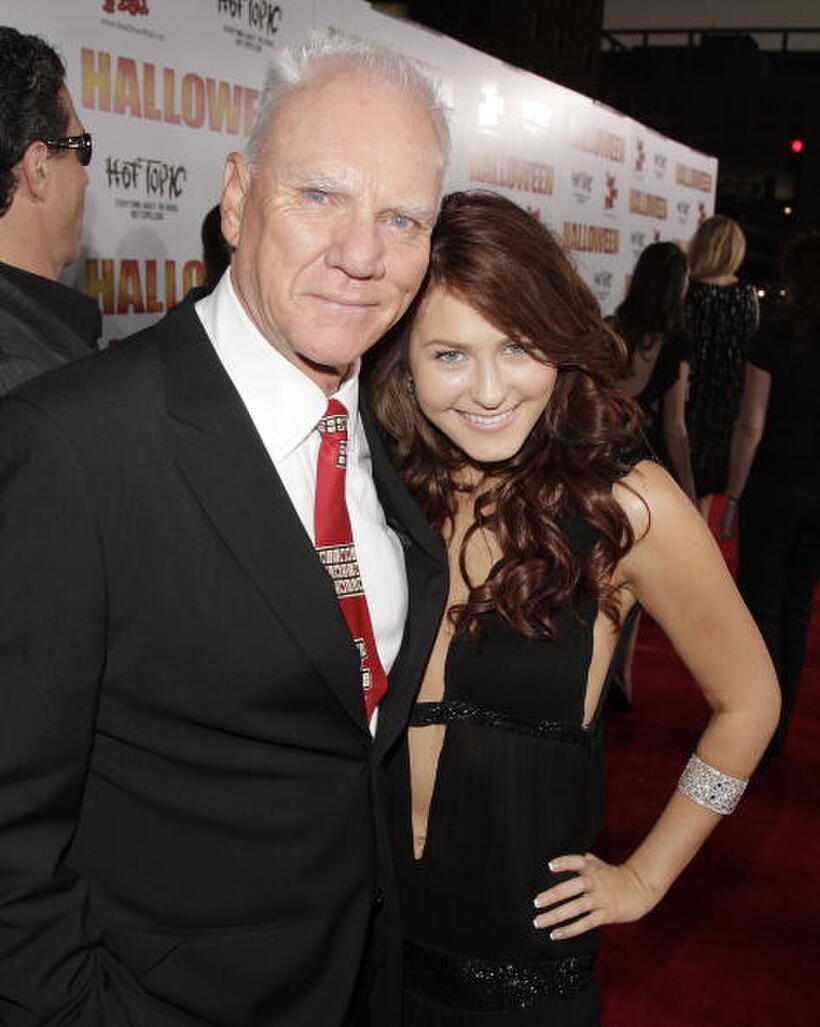 "Halloween" stars Malcolm McDowell and Scout Taylor-Compton at the L.A. premiere.