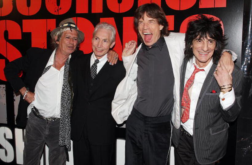 Musicians Keith Richards, Charlie Watts, Mick Jagger and Ronnie Wood of the Rolling Stones at the N.Y. premiere of "Shine A Light."