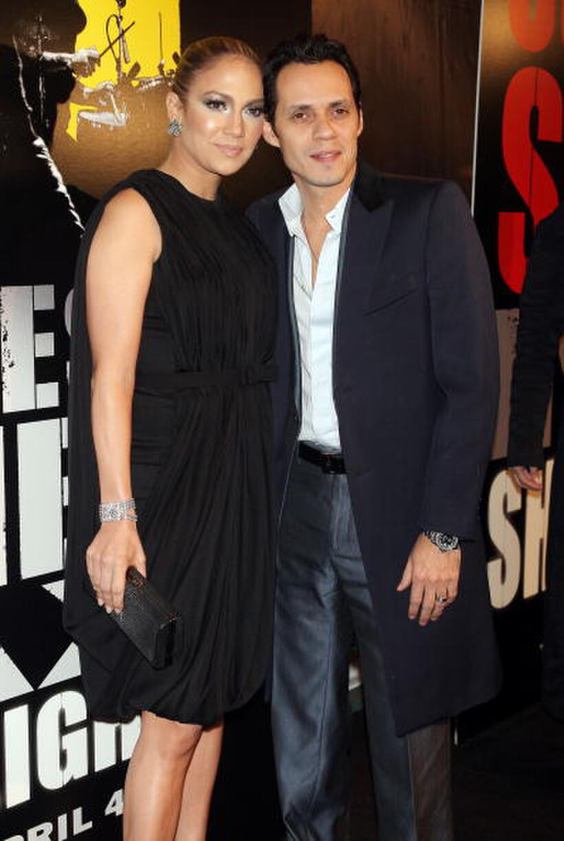 Musicians Jennifer Lopez and Marc Anthony at the N.Y. premiere of "Shine A Light."