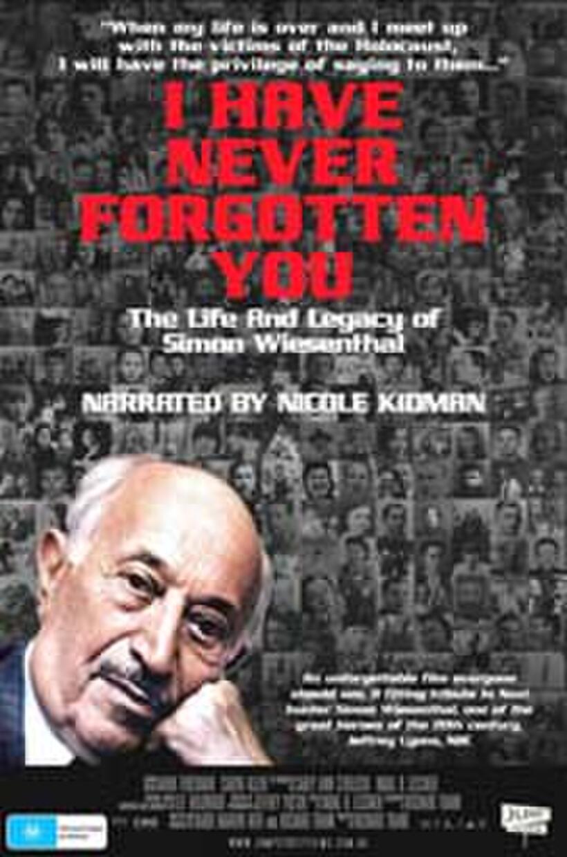 Poster art for "I Have Never Forgotten You: The Life & Legacy of Wiesenthal."