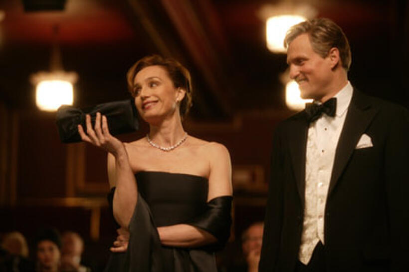 Kristin Scott Thomas and Woody Harrelson in "The Walker."