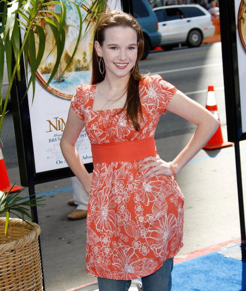 Actress Kay Panabaker at the Hollywood premiere of "Nim's Island."