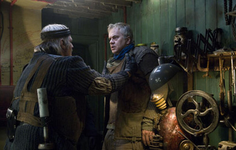 Loris being interrogated by the Ember police in "City of Ember."