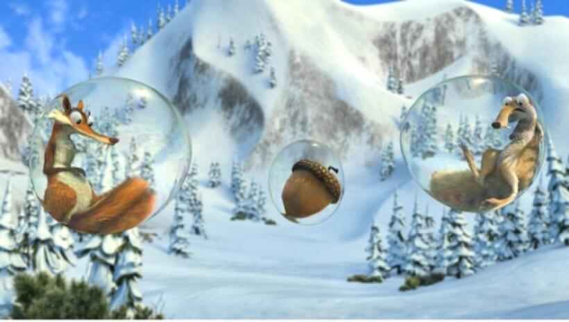 Scratte and Scrat in "Ice Age: Dawn of the Dinosaurs."