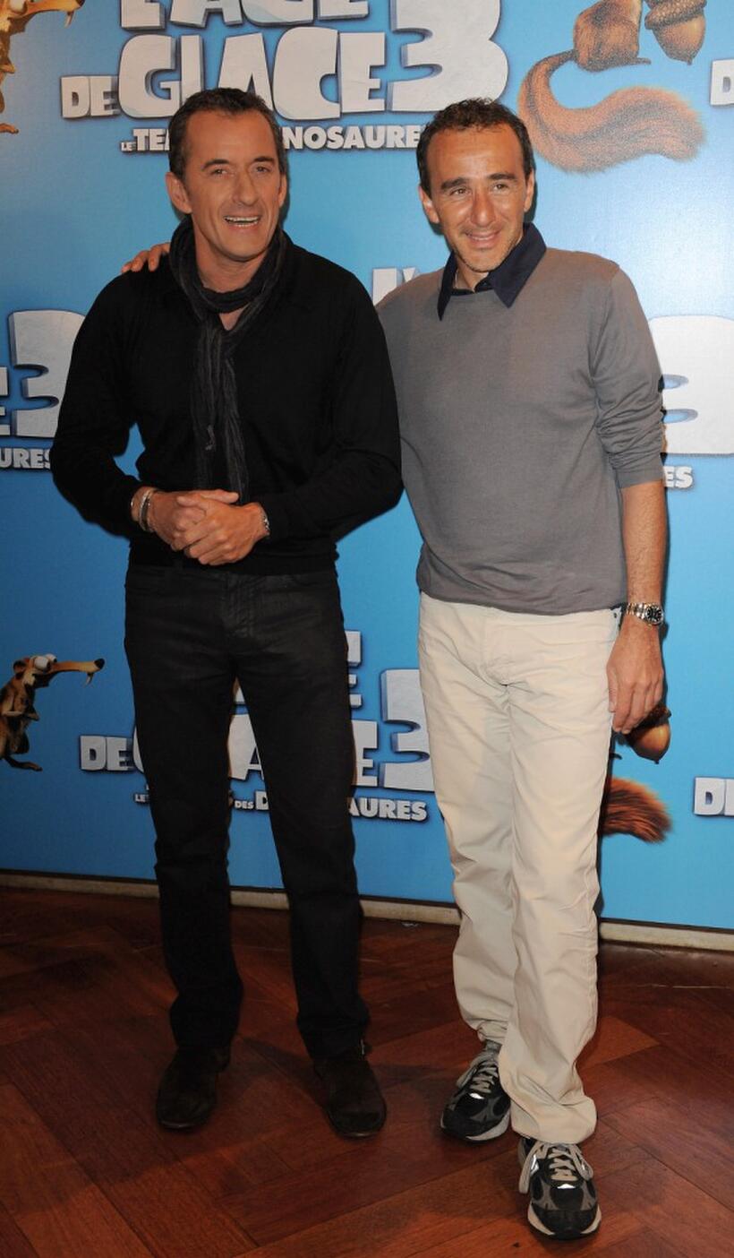 Christophe Dechavanne and Elie Seymoun at the France premiere of "Ice Age: Dawn of the Dinosaurs."
