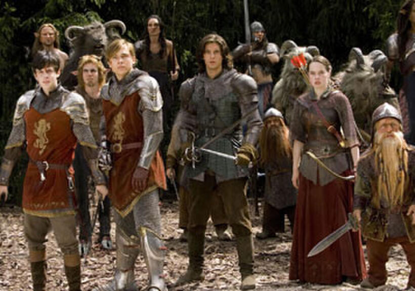 William Moseley, Skandar Keynes, Ben Barnes, Anna Popplewell and Peter Dinklage in "The Chronicles of Narnia: Prince Caspian."