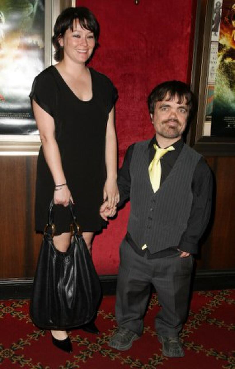 Peter Dinklage and his wife at the New York premiere of "The Chronicles of Narnia: Prince Caspian."