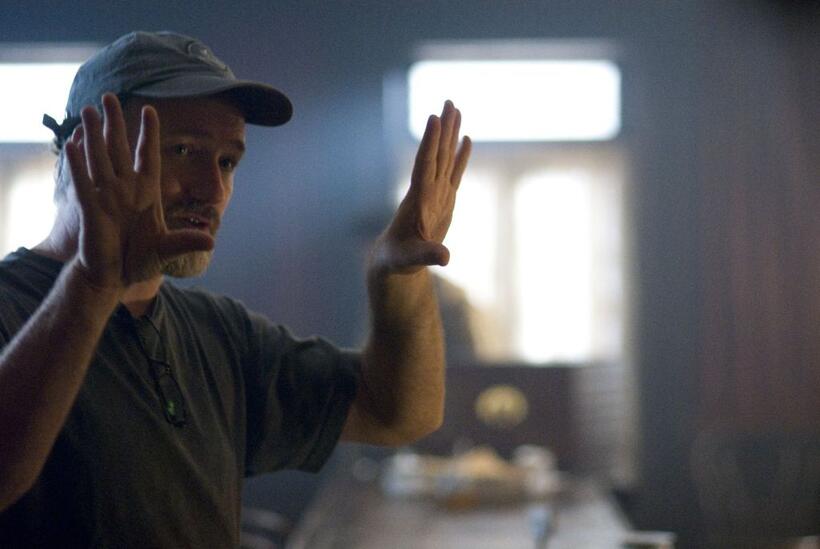 Director David Fincher on the set of "The Curious Case of Benjamin Button."