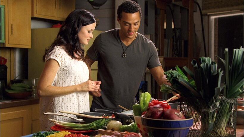 Alexis Bledel as Lena and Jesse Williams as Leo in "The Sisterhood of the Traveling Pants 2."
