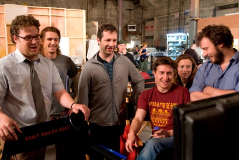 Director David Gordon Green on the set of "Pineapple Express."