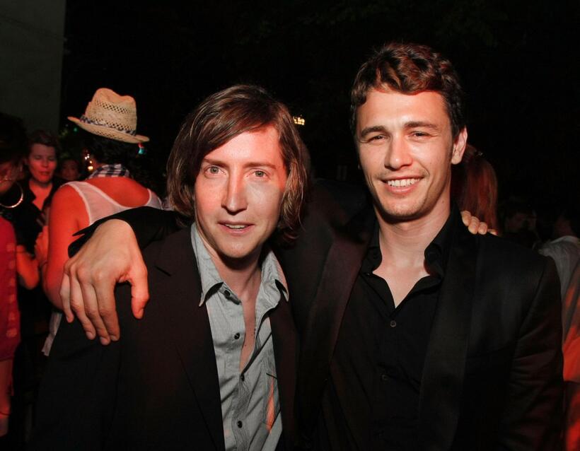 Director David Gordon Green and James Franco at the after party of the California premiere of "Pineapple Express."