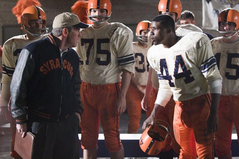 Rob Brown as Ernie Davis and Dennis Quaid as Ben Schwartzwalder in "The Express."