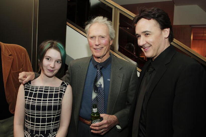 Clint Eastwood, John Cusack and Shelan O'Keefe (from the film) at the "Grace Is Gone" premiere after-party.
