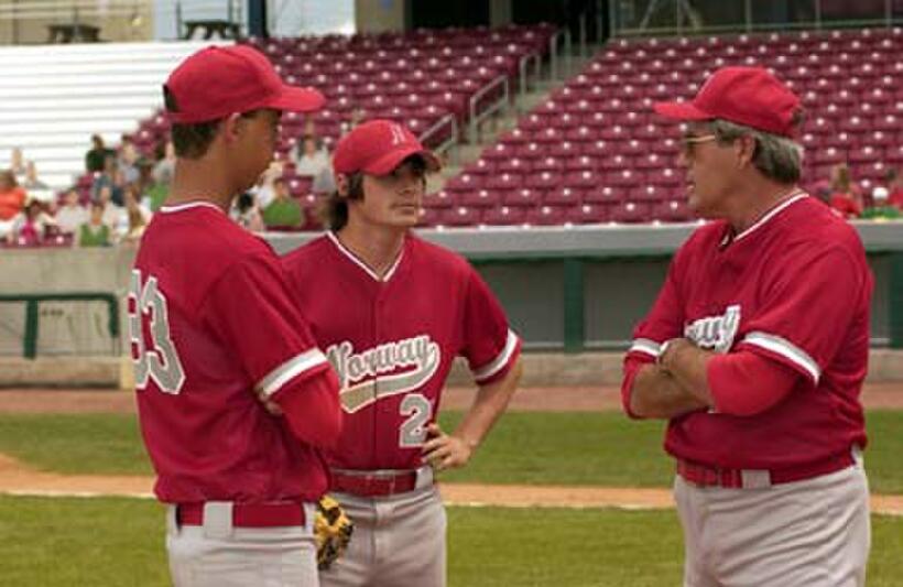 Powers Boothe as Jim Van Scoyoc giving a pep talk to his players in "The Final Season."