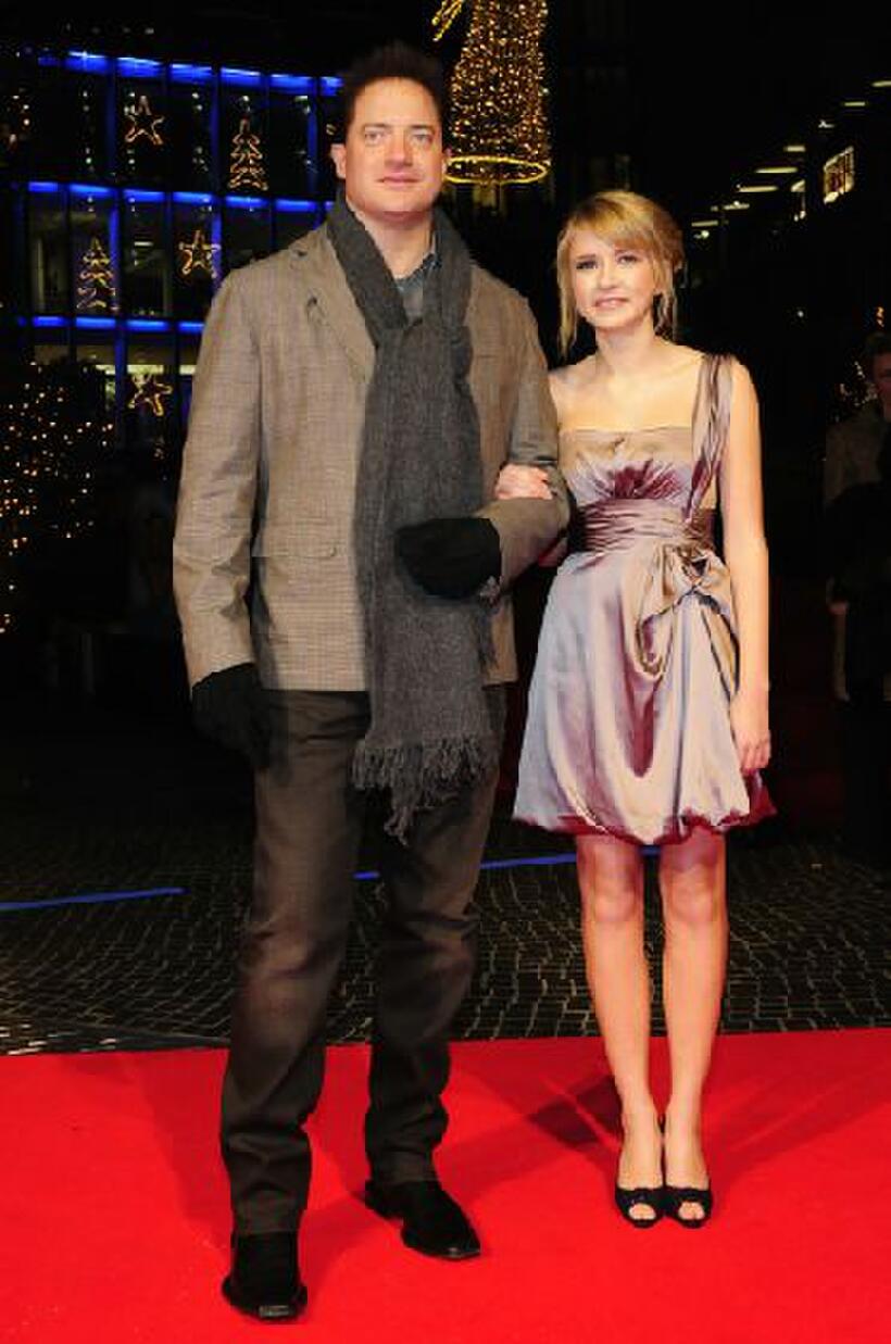 Brendan Fraser and Eliza Hope Bennett at the world premiere of "Inkheart."