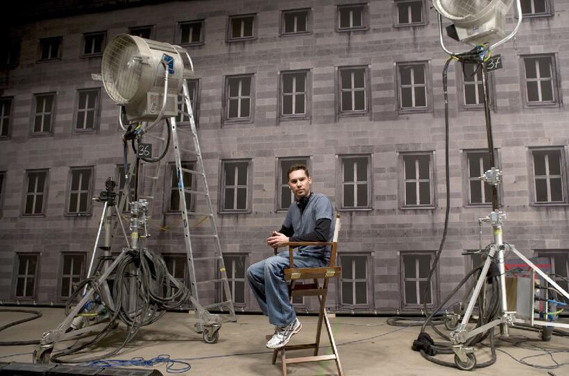 Director/Producer Bryan Singer on the set of "Valkyrie."
