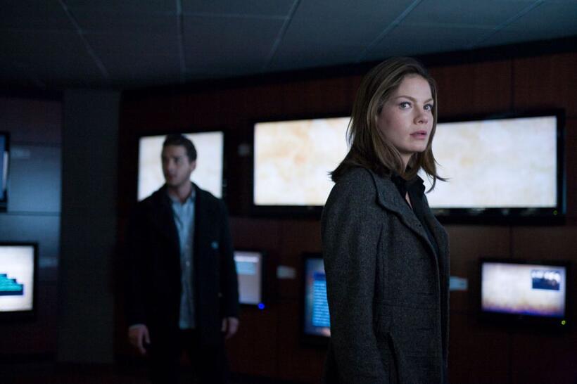Shia LaBeouf as Jerry Shaw and Michelle Monaghan as Rachel Holloman in "Eagle Eye."