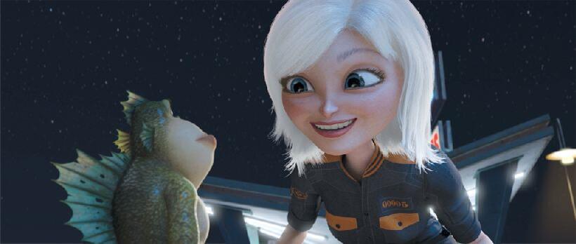 Will Arnett as The Missing Link and Reese Witherspoon as Ginormica in "Monsters Vs. Aliens."