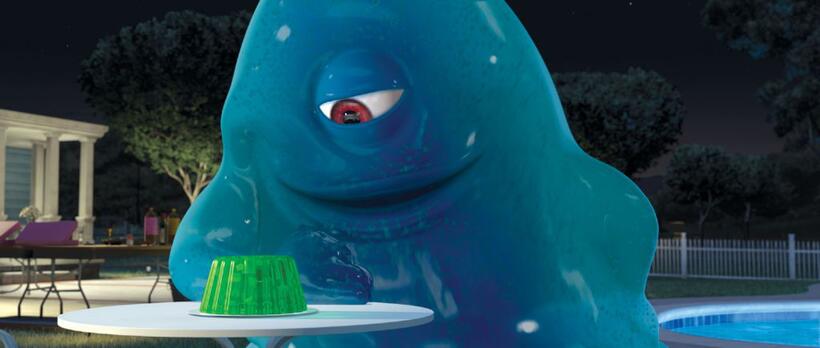 Will Arnett voices The Missing Link and Reese Witherspoon voices Ginormica in "Monsters vs. Aliens."