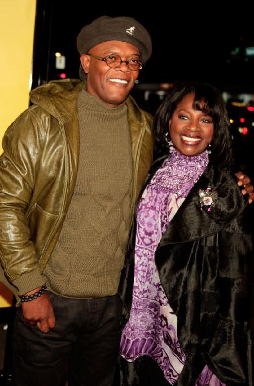 Actor Samuel L. Jackson and LaTanya Richardson at the L.A. premiere of "The Great Debaters."