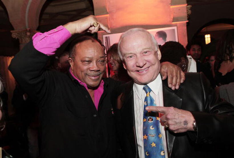 Producer Quincy Jones and astronaut Buzz Aldrin at the after party of the L.A. premiere of "The Great Debaters."