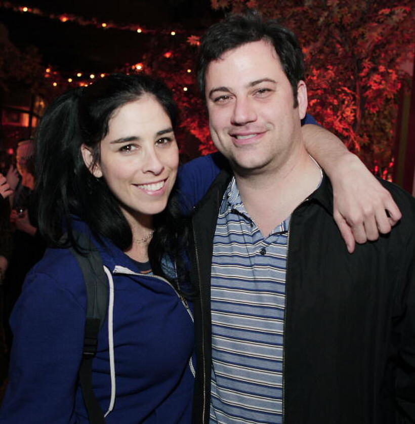 Comedienne Sarah Silverman and talk show host Jimmy Kimmell at the L.A. premiere of "Juno."