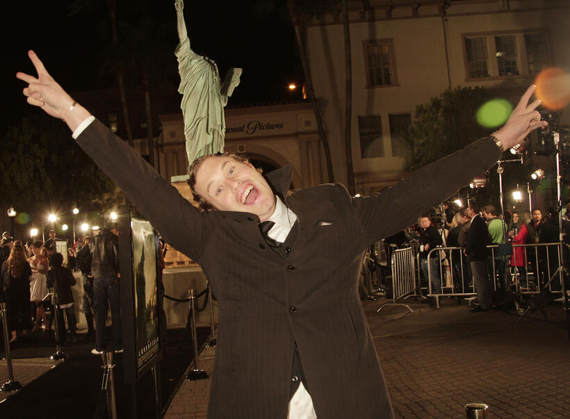 T.J. Miller is clearly happy to attend his film's premiere.