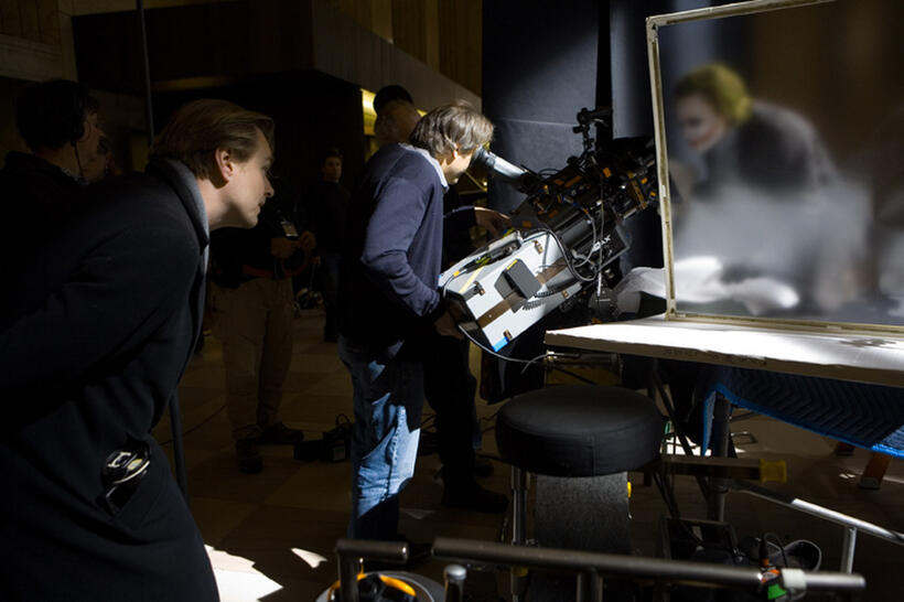 On the set of "The Dark Knight."