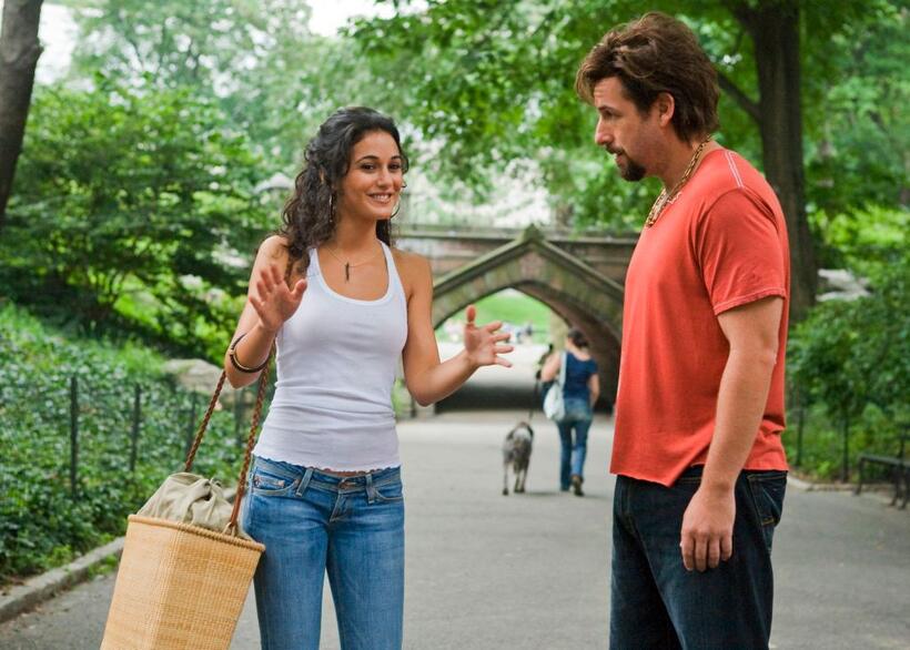 Emmanuelle Chriqui as Dalia and Adam Sandler as Zohan in "You Don't Mess With the Zohan."
