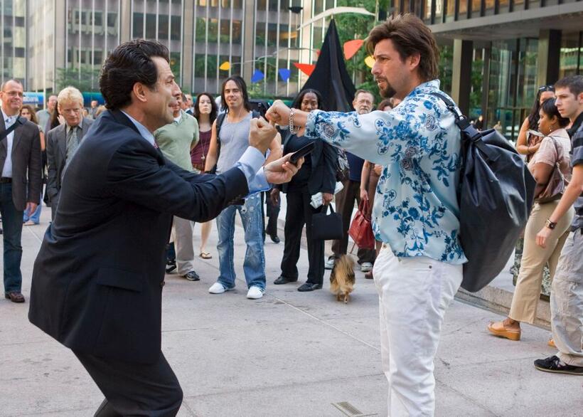 Christopher Innvar and Adam Sandler as Zohan in "You Don't Mess With the Zohan."