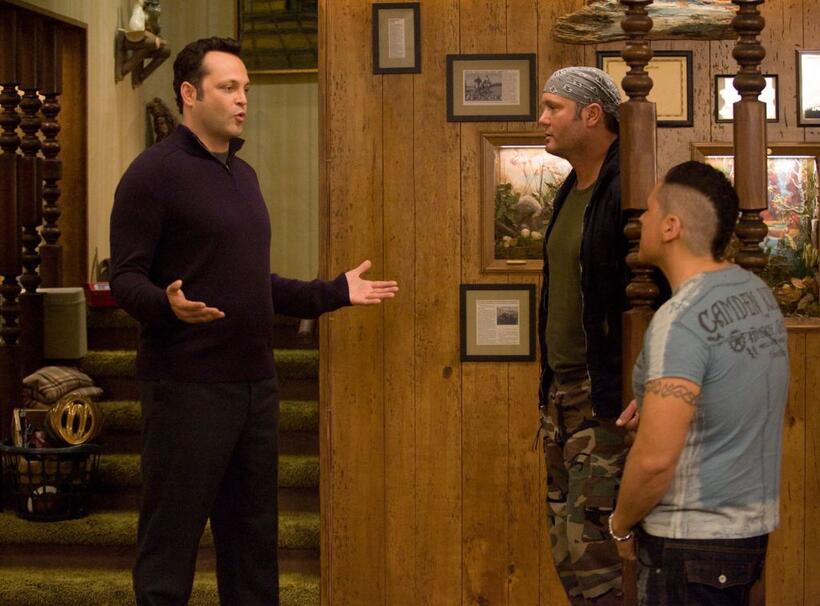 Vince Vaughn as Brad, Tim Mcgraw as Dallas and Jon Favreau as Denver in "Four Christmases."