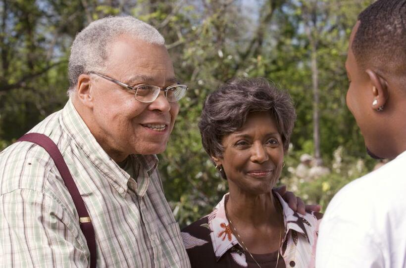 James Earl Jones, Margaret Avery and Martin Lawrence as RJ in "Welcome Home Roscoe Jenkins."