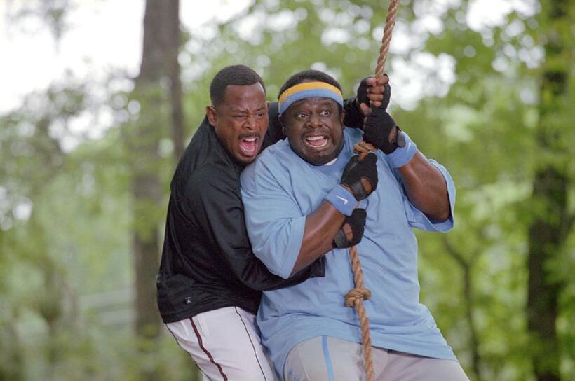 Martin Lawrence as RJ and Cedric The Entertainer as Clyde in "Welcome Home Roscoe Jenkins."