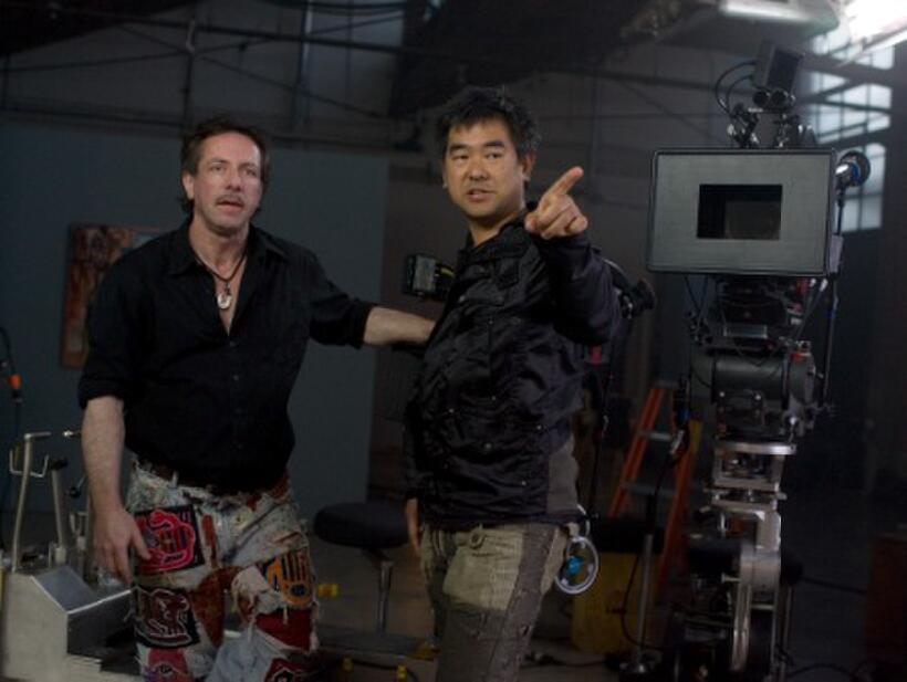 Author Clive Barker and director Ryuhei Kitamura on the set of "The Midnight Meat Train."
