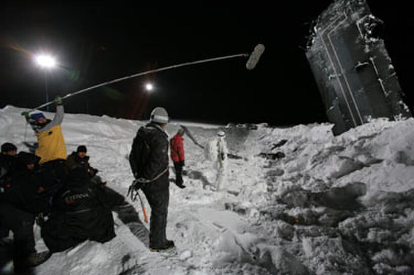On the set of "Midnight Eagle."