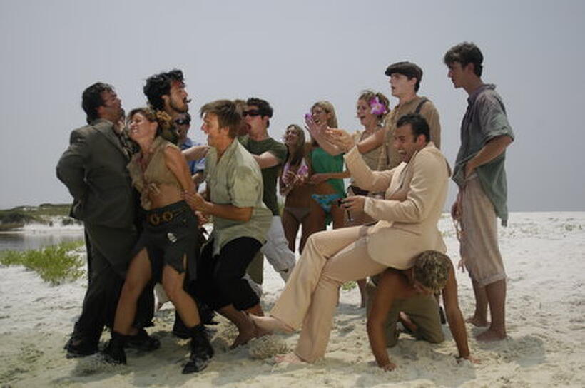 Jonathan Davidson, Alex Reznik, Jim Ryan, Stewart Carrico, Bill English, Alcorn Minor, Kevin Wheatley, Paul Whitty, Jamie Bullock and Morgan Carson in "National Lampoon Presents: The Beach Party at the Threshold of Hell." 