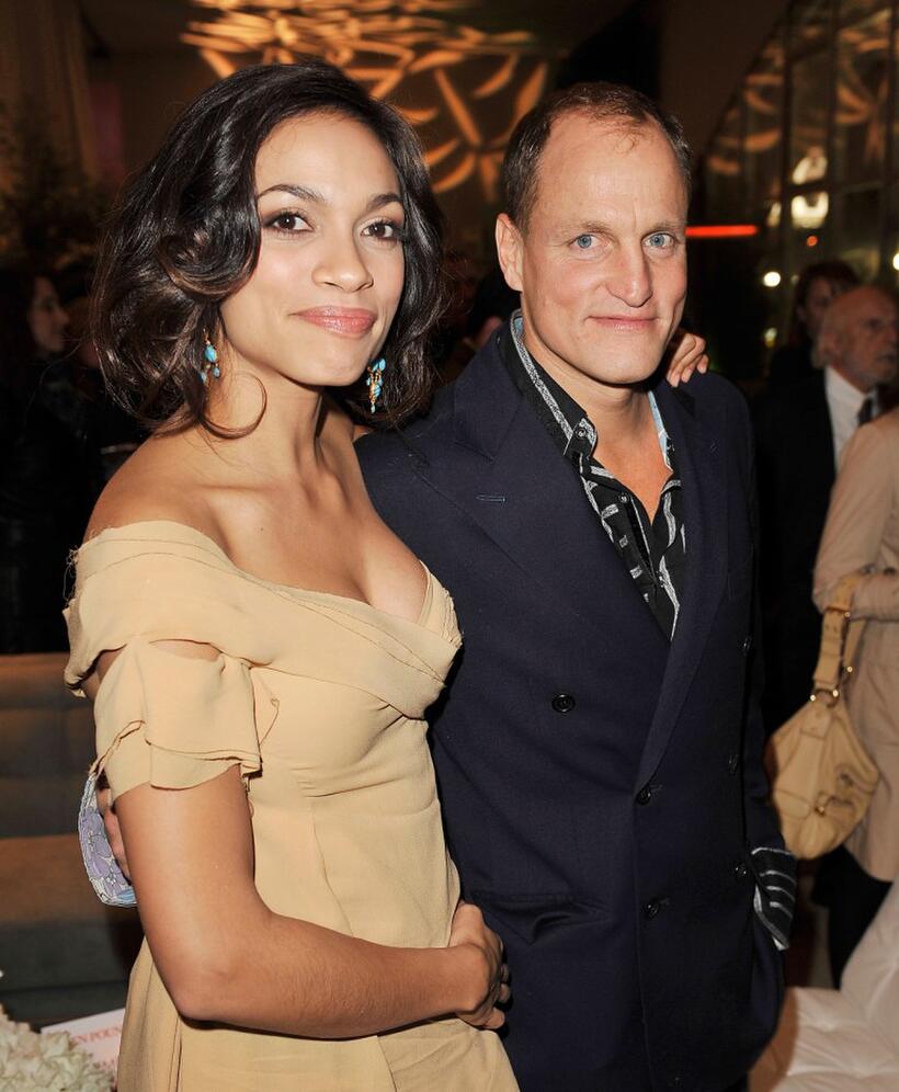 Rosario Dawson and Woody Harrelson at the after party of the California premiere of "Seven Pounds."