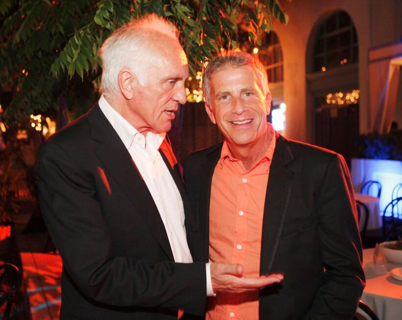 Terence Stamp and Producer Marc Plat at the after party of the California premiere of "Wanted."