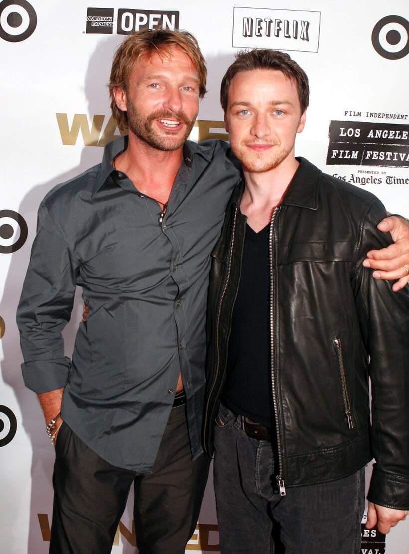 Thomas Kretschmann and James McAvoy at the California premiere of "Wanted."