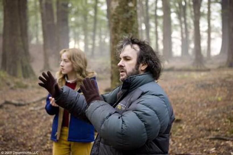 Saoirse Ronan and director Peter Jackson on the set of "The Lovely Bones."