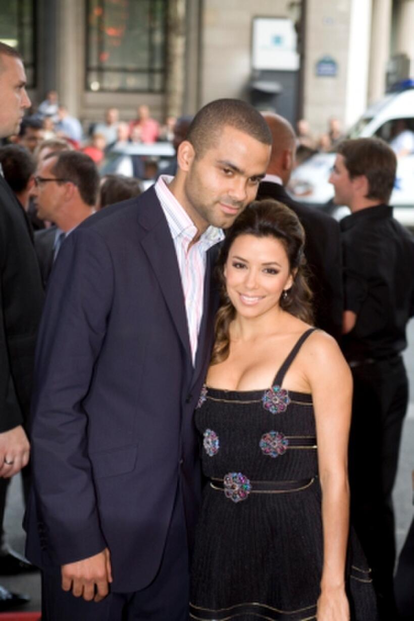 Tony Parker and Eva Longoria at the Paris premiere of "Hancock."