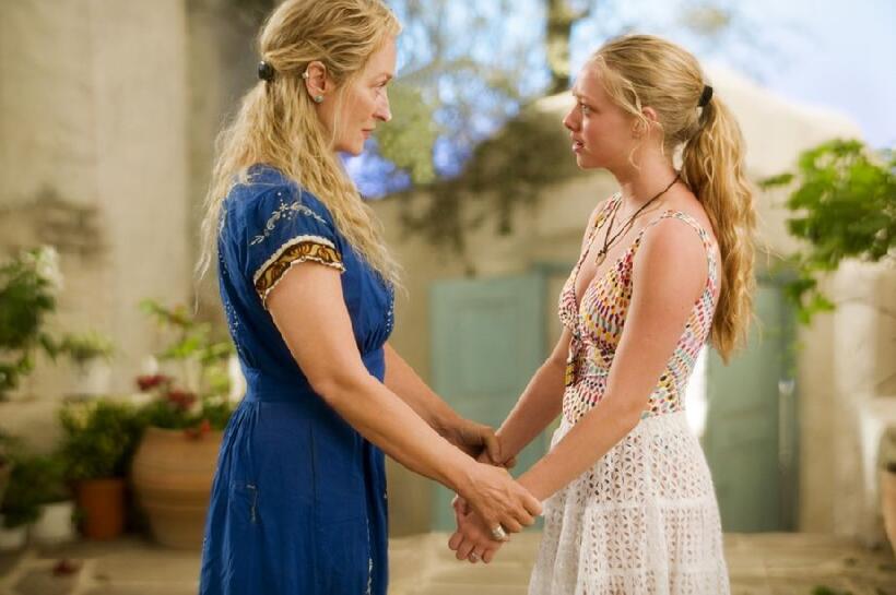 Meryl Streep as Donna and Amanda Seyfried as Sophie in "Mamma Mia!"