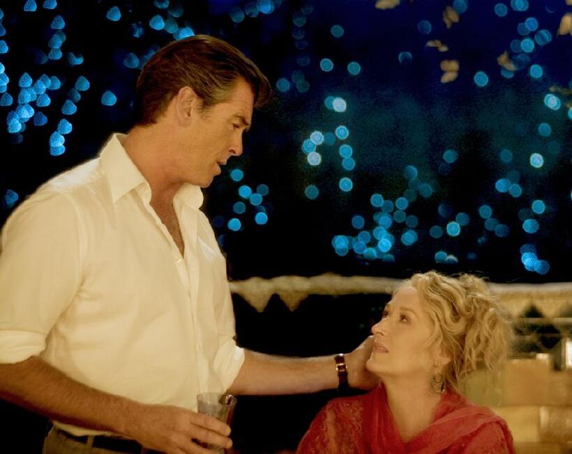 Pierce Brosnan as Sam and Meryl Streep as Donna in "Mamma Mia!"