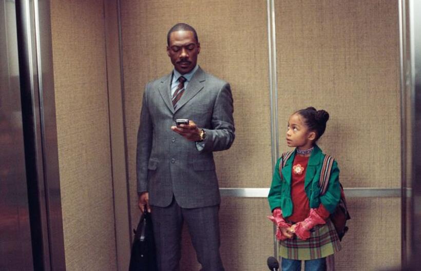 Eddie Murphy as Evan Danielson and Yara Shahidi as Olivia Danielson in "Imagine That."