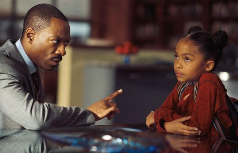 Eddie Murphy as Evan Danielson and Yara Shahidi as Olivia Danielson in "Imagine That."