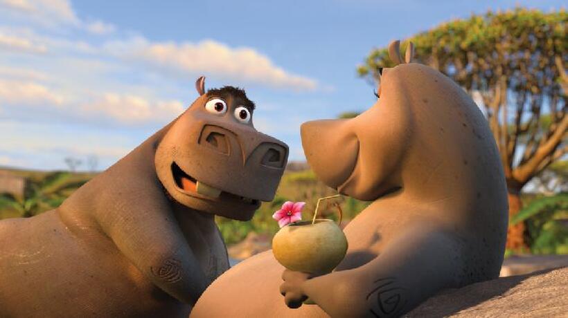 Moto Moto (will.i.am) and Gloria the hippo (Jada Pinkett Smith) in "Madagascar: Escape 2 Africa."